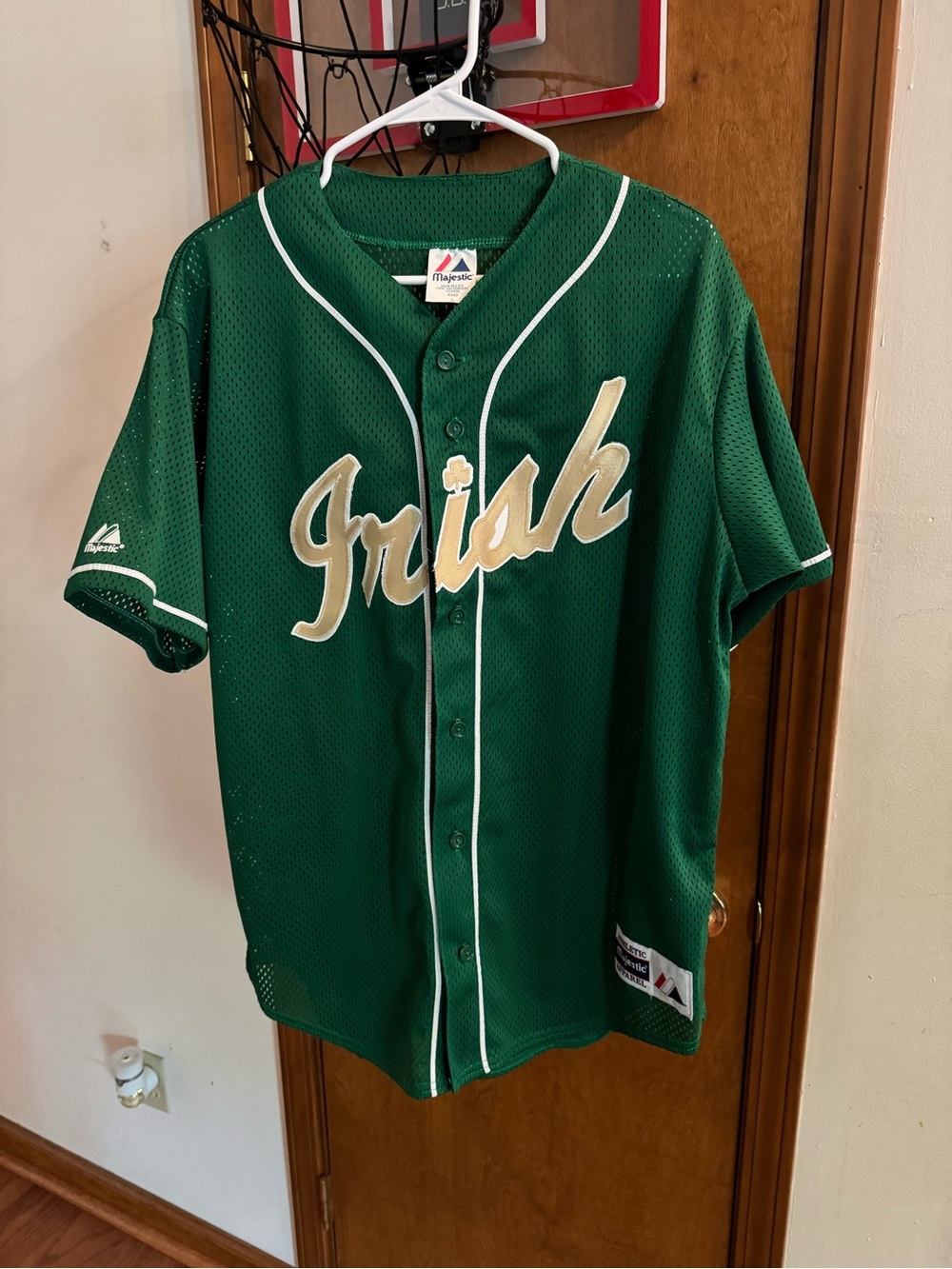Vintage 1990’s Majestic Green and Gold "Irish" Baseball Jersey